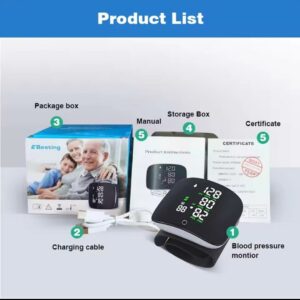 Voice Broadcast One Touch Rechargeable Wrist Blood Pressure Monitor