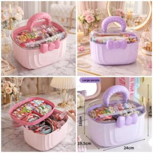 Princess Beauty Organizer Box | Cute Lockable Hair Accessories Storage Case